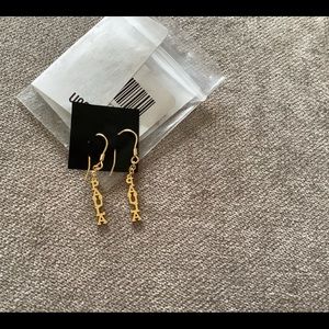 Ladies gold earrings personalized